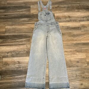 Juicy Couture light Denim Overalls Unfinished hem